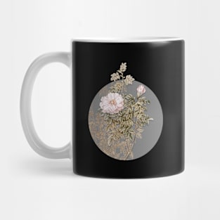 Vintage Blooming Ventenat's Rose Botanical Illustration on Circle Mug